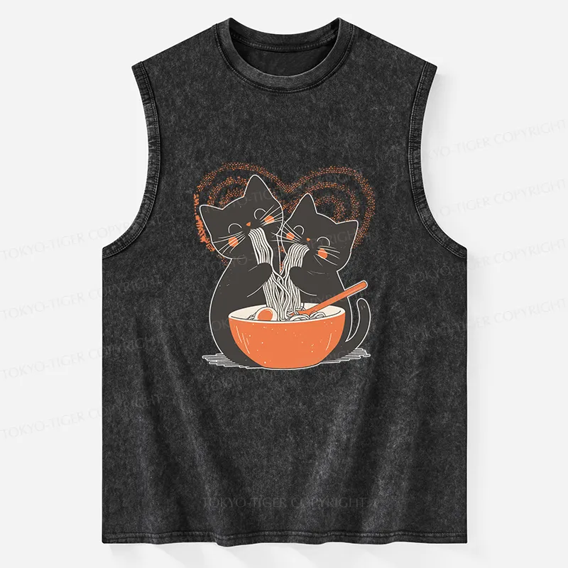 Tokyo-Tiger Let's Eat Ramen Together Washed Tank