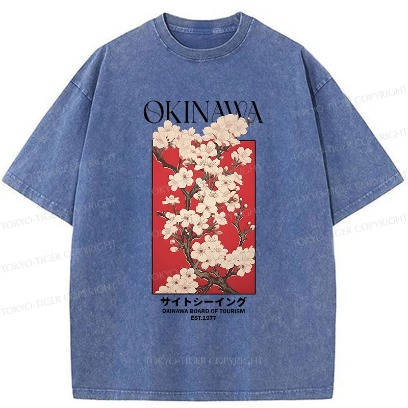 Tokyo-Tiger Okinawa Sakura Washed T-Shirt