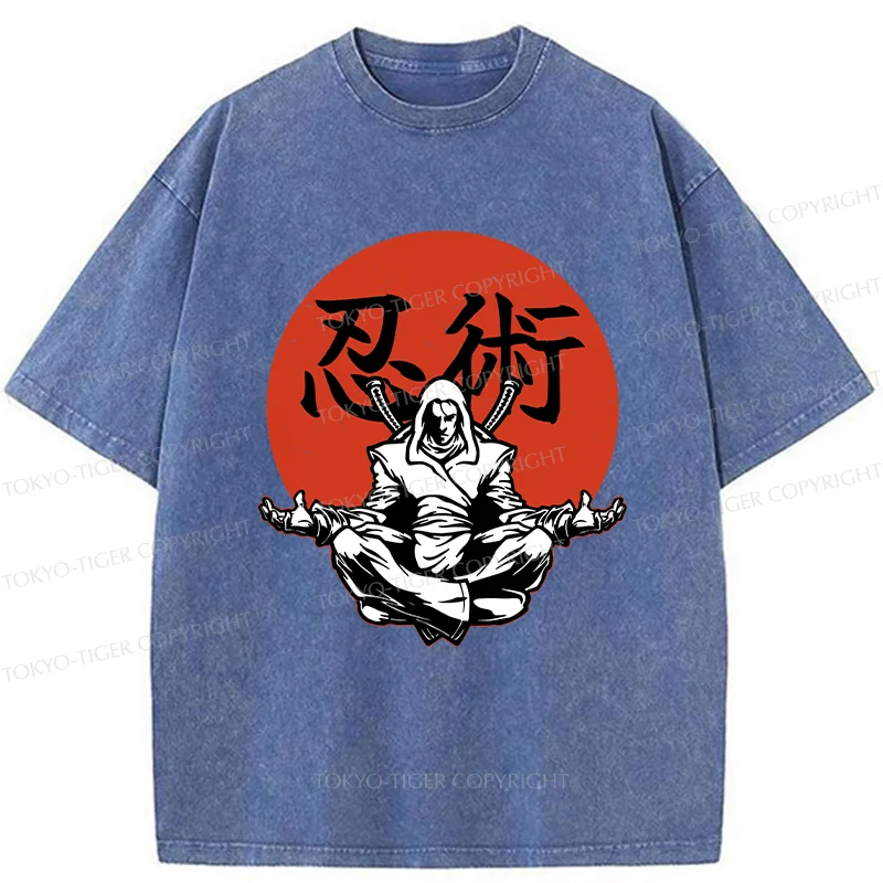Tokyo-Tiger Japanese Ninjutsu Washed T-Shirt