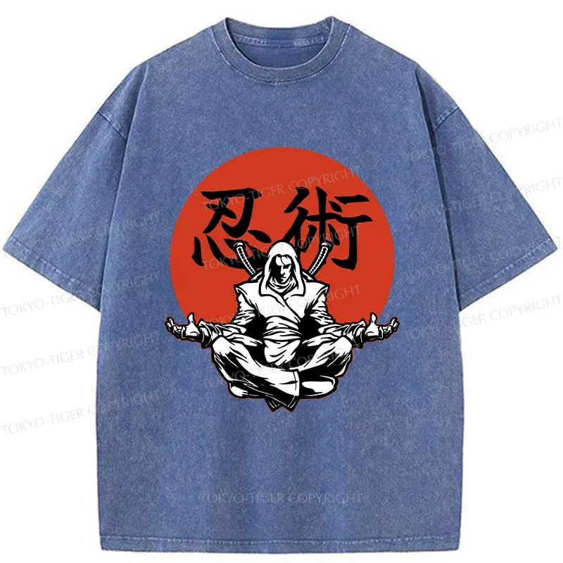 Tokyo-Tiger Japanese Ninjutsu Washed T-Shirt
