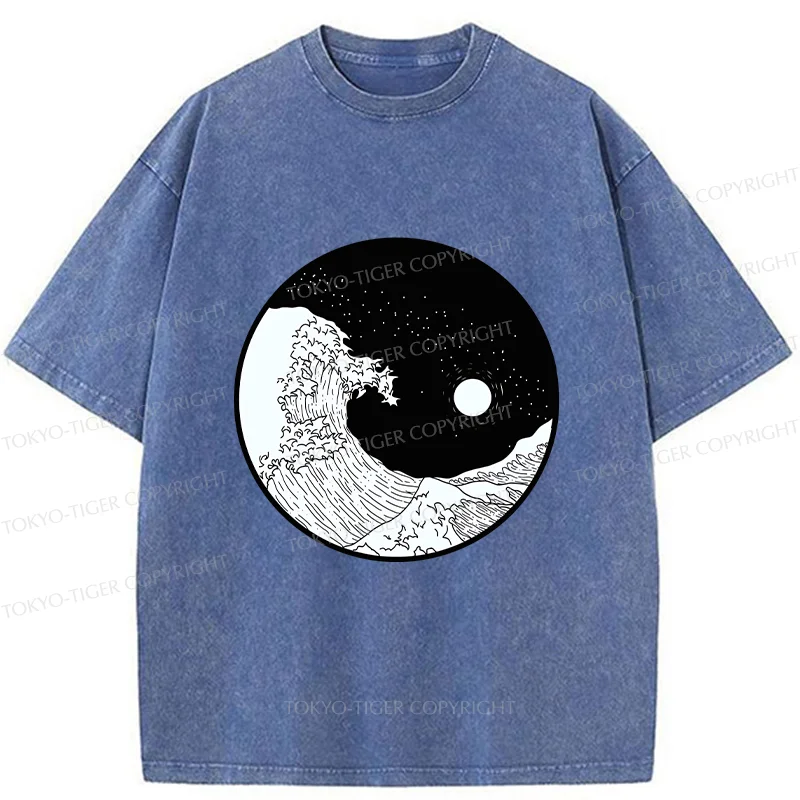 Tokyo-Tiger Tai Chi And Wave Washed T-Shirt