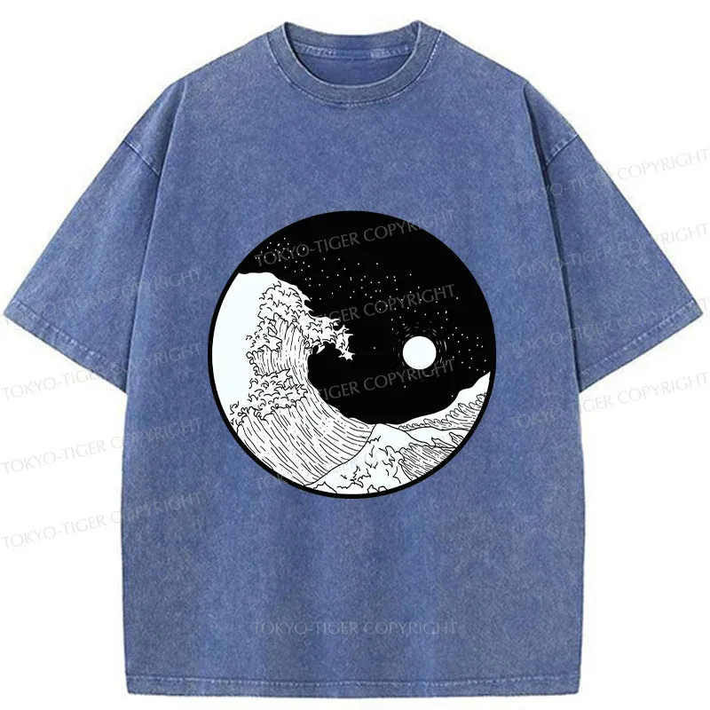 Tokyo-Tiger Tai Chi And Wave Washed T-Shirt