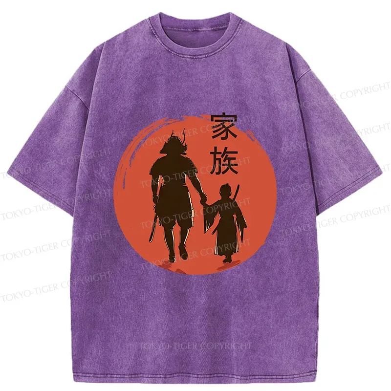 Tokyo-Tiger Samurai Family Washed T-Shirt