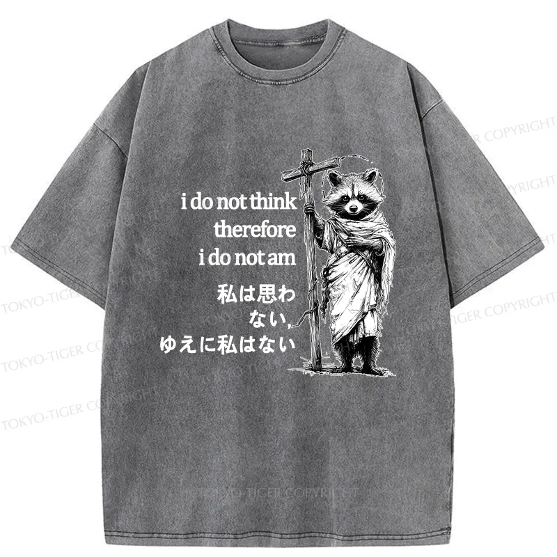 Tokyo-Tiger Thinking Raccoon Washed T-Shirt