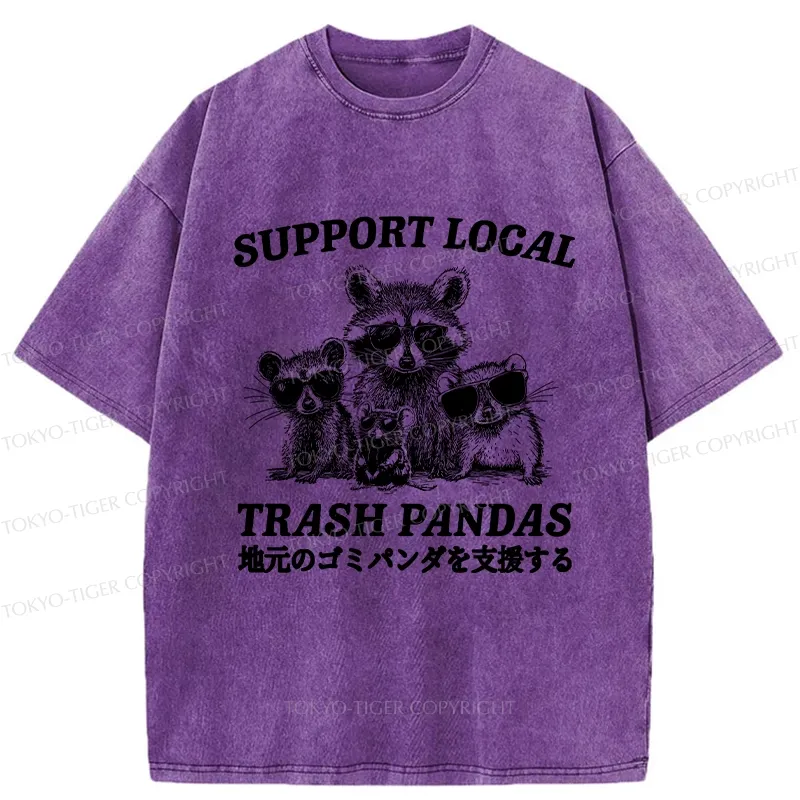Tokyo-Tiger Trash Pandas Funny Washed T-Shirt