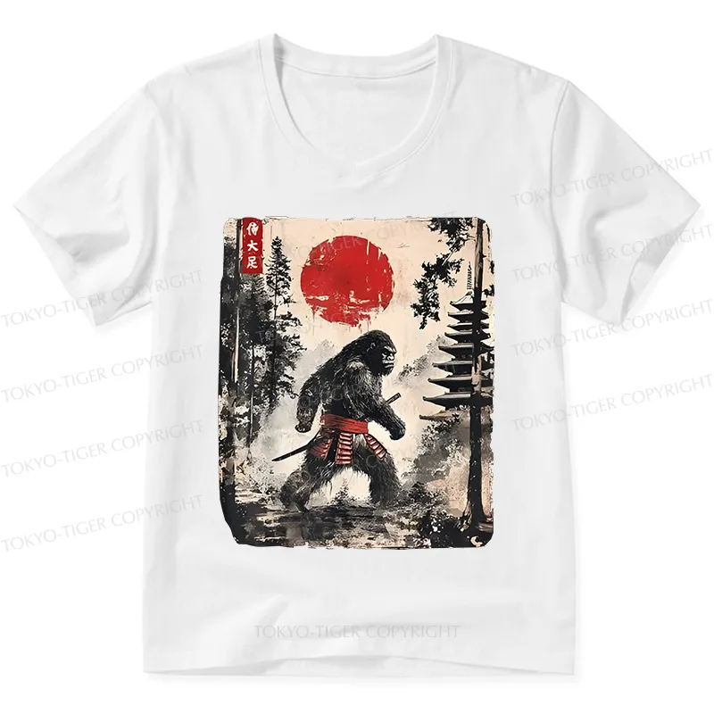 Tokyo-Tiger Japanese Samurai Bigfoot V-Neck Classic T-Shirt