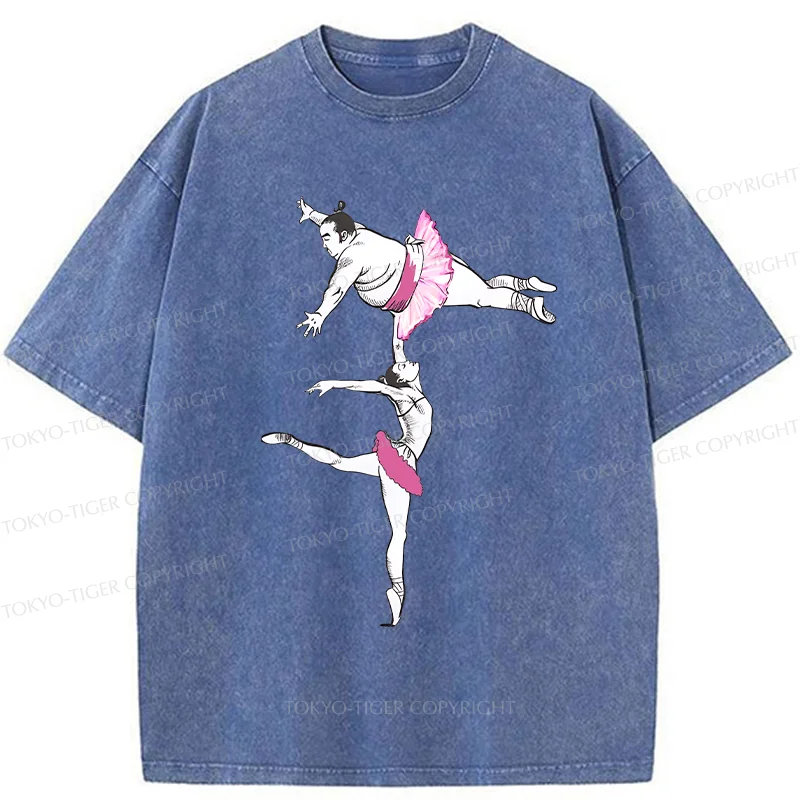 Tokyo-Tiger Elegant Sumo Wrestler Washed T-Shirt