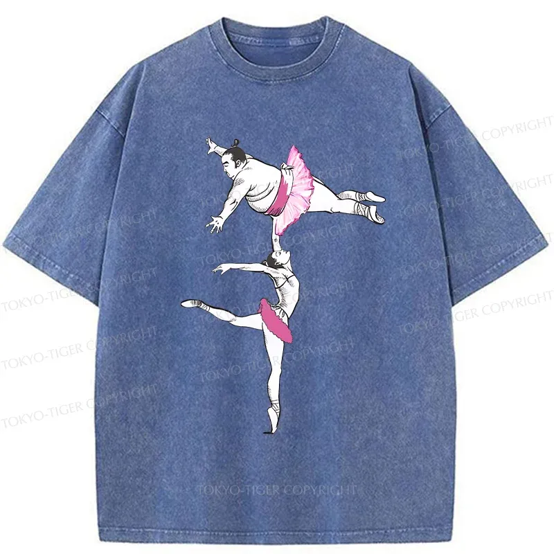 Tokyo-Tiger Elegant Sumo Wrestler Washed T-Shirt