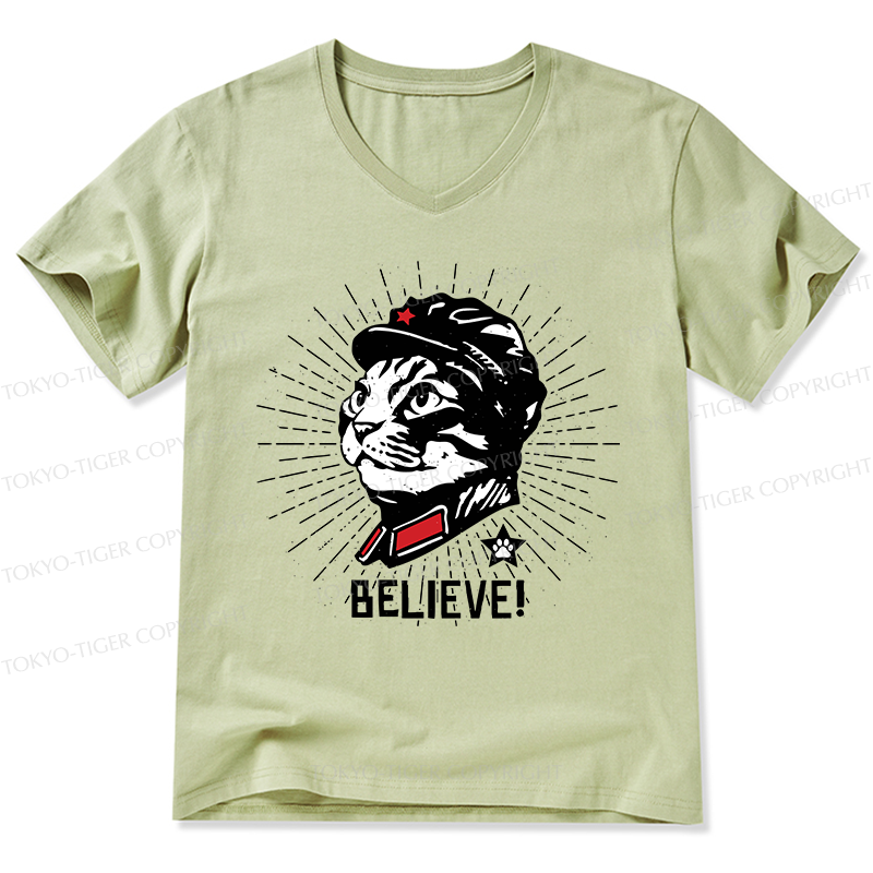 Tokyo-Tiger Trust Cat Chairman V-Neck Classic T-Shirt