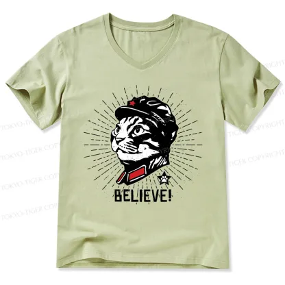 Tokyo-Tiger Trust Cat Chairman V-Neck Classic T-Shirt