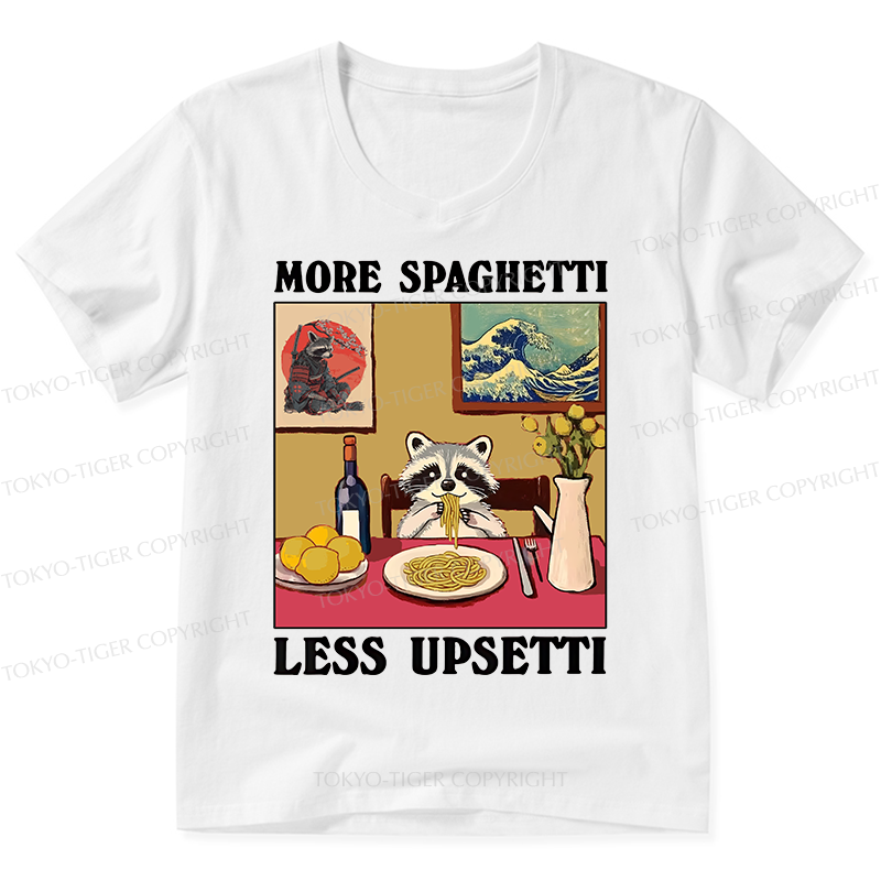 Tokyo-Tiger More Spaghetti Less Upsetti Japanese V-Neck Classic T-Shirt