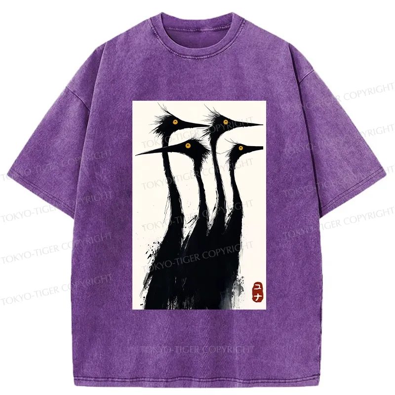 Tokyo-Tiger Vintage Japanese Crane Washed T-Shirt