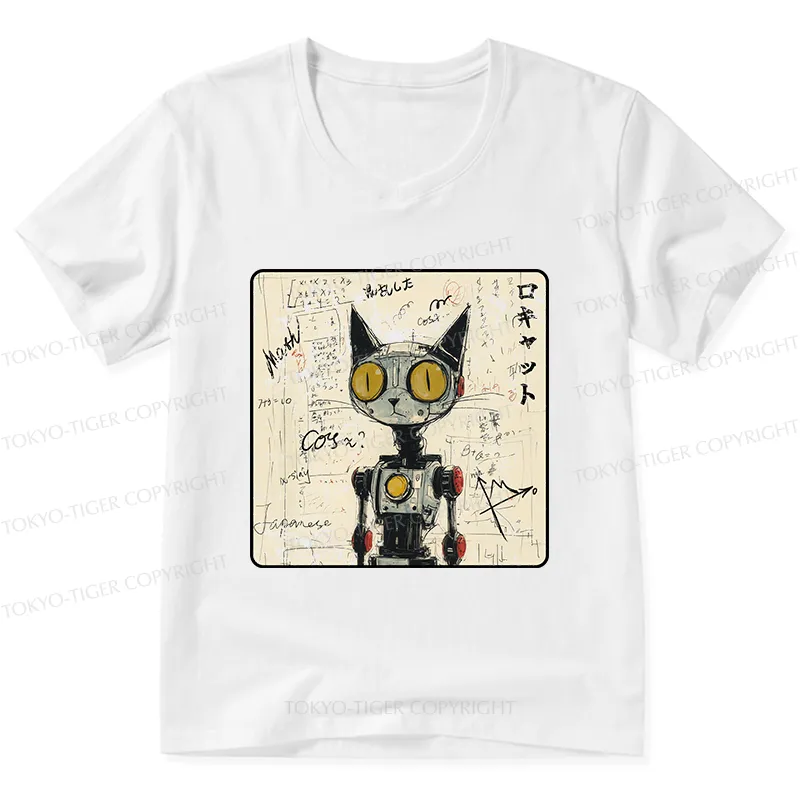 Tokyo-Tiger Robot Cat V-Neck Classic T-Shirt