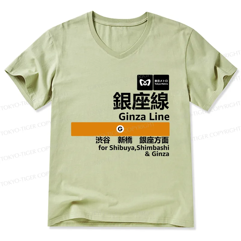 Tokyo-Tiger Ginza Line Japan V-Neck Classic T-Shirt