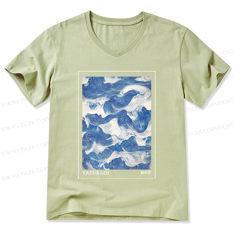Tokyo-Tiger Japanese Retro Art Wave V-Neck Classic T-Shirt