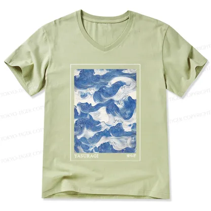 Tokyo-Tiger Japanese Retro Art Wave V-Neck Classic T-Shirt