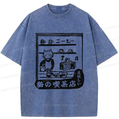Tokyo-Tiger Cat's Teahouse Washed T-Shirt