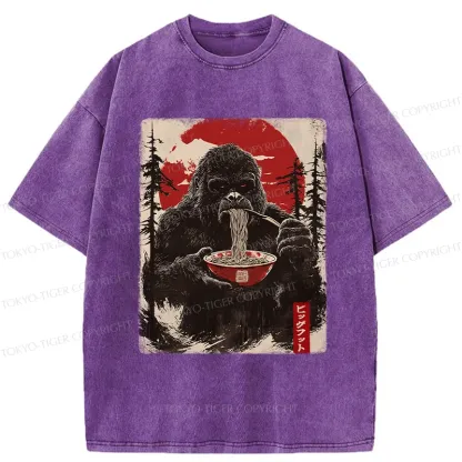 Tokyo-Tiger Ramen Lover Bigfoot Washed T-Shirt