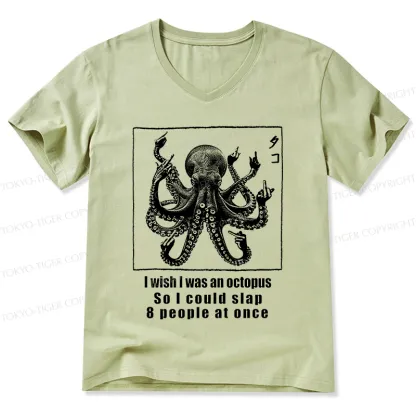 Tokyo-Tiger I Wish I Was An Octopus V-Neck Classic T-Shirt
