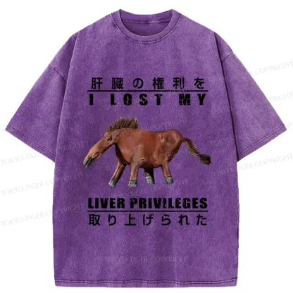 Tokyo-Tiger I Lost My Liver Privileges Washed T-Shirt