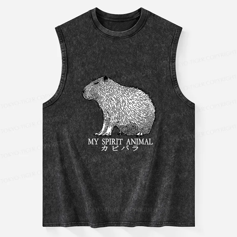 Tokyo-Tiger Capybara Spirit Washed Tank