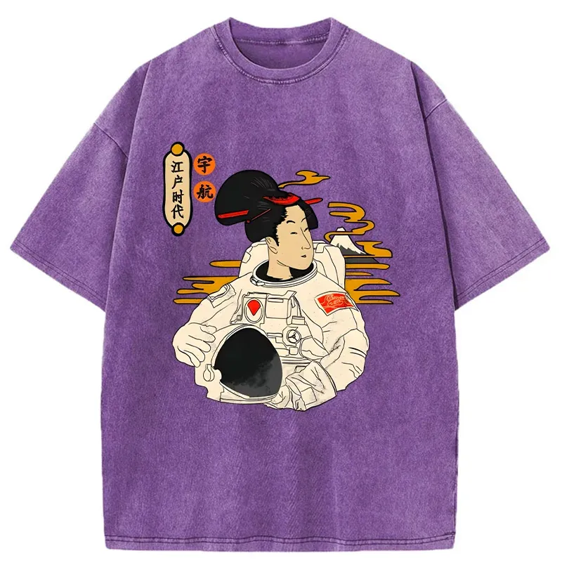 Tokyo-Tiger Geisha Astronaut Washed T-Shirt