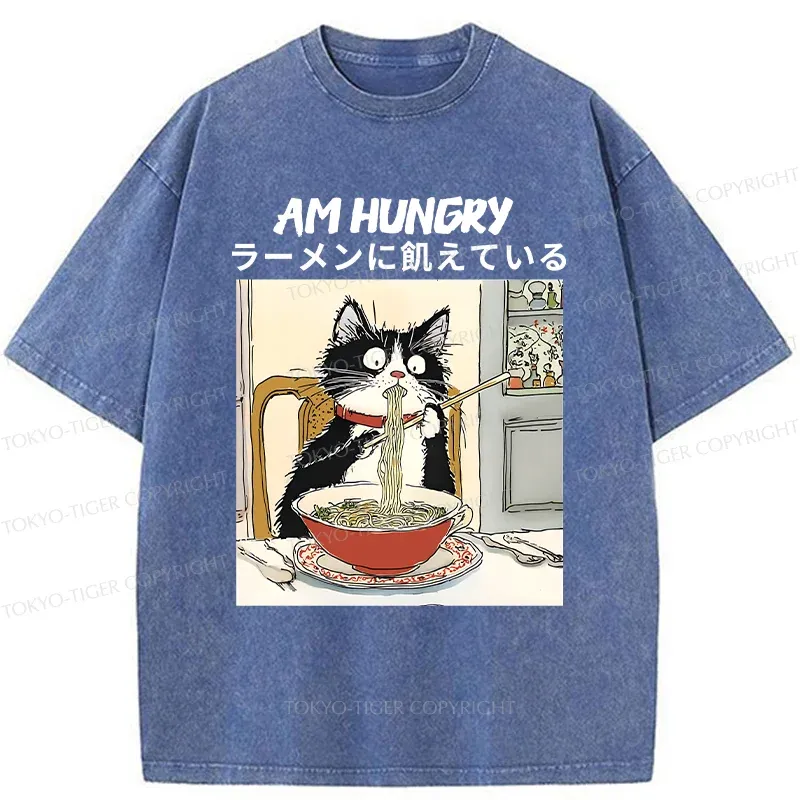 Tokyo-Tiger Hungry Cat Washed T-Shirt
