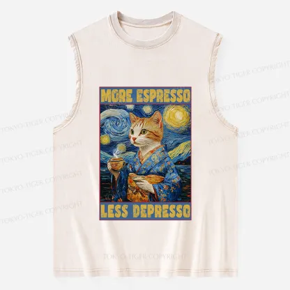 Tokyo-Tiger Funny More Espresso Less Depresso Washed Tank