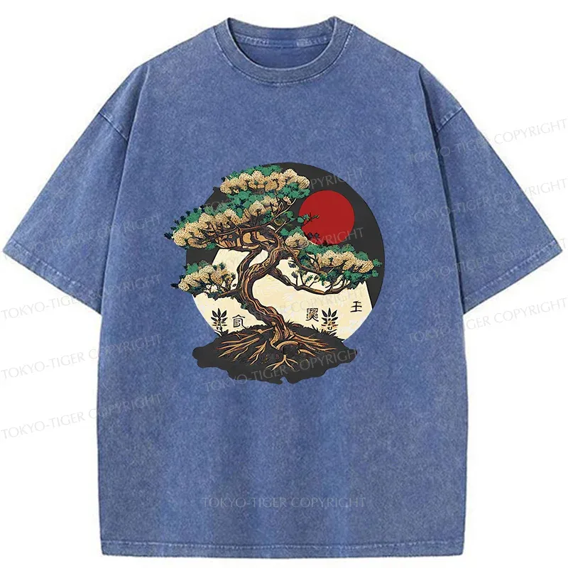 Tokyo-Tiger Japanese Bonsai Vintage Washed T-Shirt