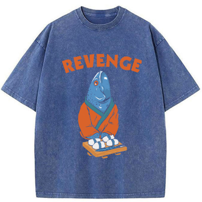 Tokyo-Tiger Retro Revenge Fish Washed T-Shirt