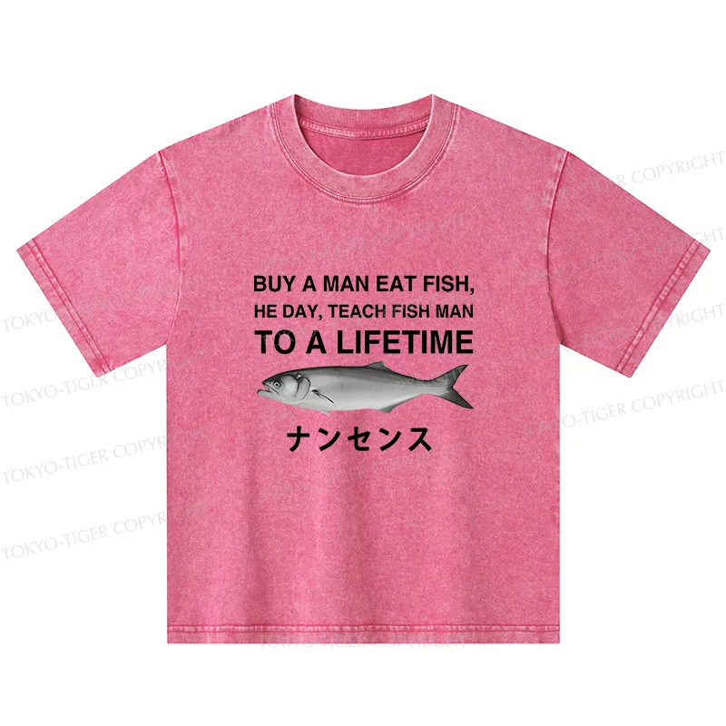 Tokyo-Tiger Funny To A Lifetime Kids Washed T-Shirt