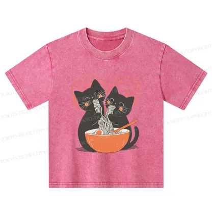 Tokyo-Tiger Let's Eat Ramen Together Kids Washed T-Shirt