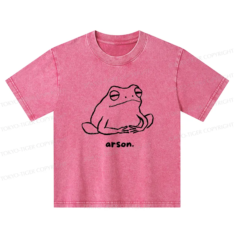 Tokyo-Tiger Japan Arsonist Frog Kids Washed T-Shirt
