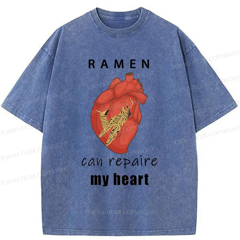 Tokyo-Tiger Ramen Mend My Heart Washed T-Shirt