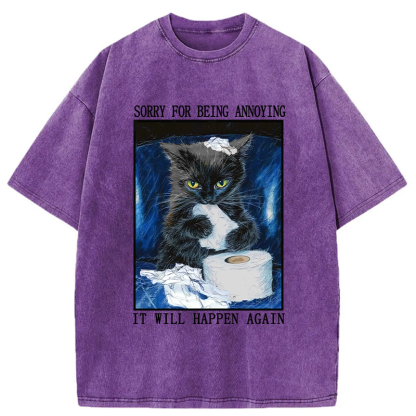 Tokyo-Tiger Naughty Cat Destroys Toilet Paper Washed T-Shirt