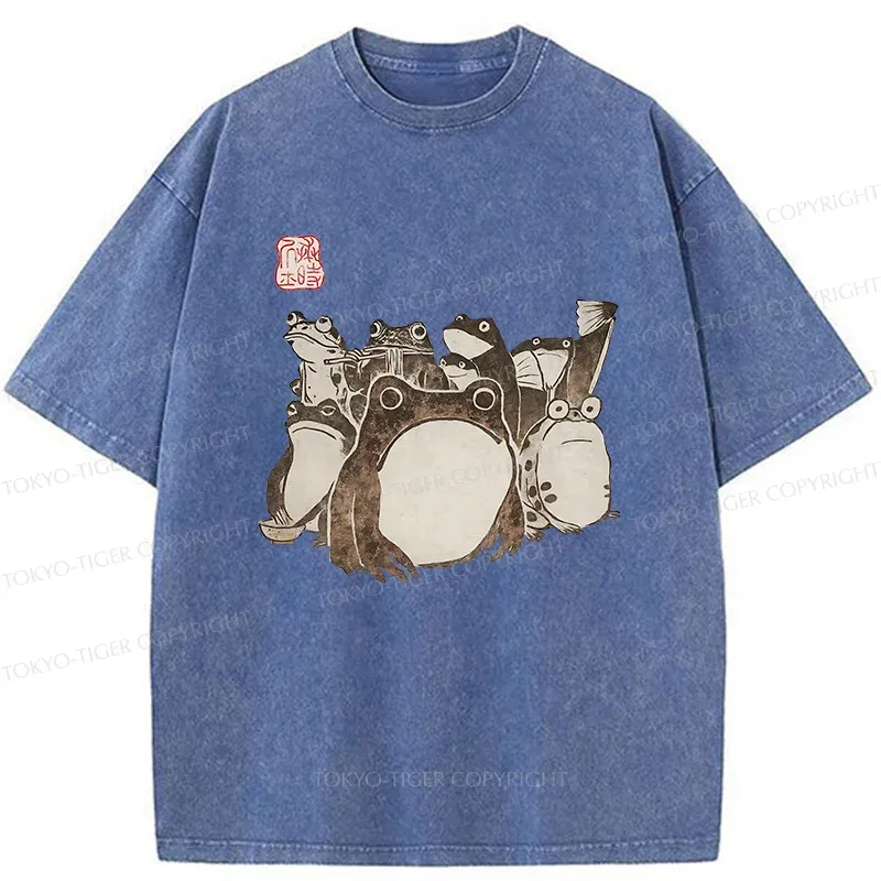 Tokyo-Tiger Japanese Frog Team Washed T-Shirt