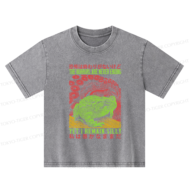 Tokyo-Tiger The Horrors Are Never Ending Japan Kids Washed T-Shirt