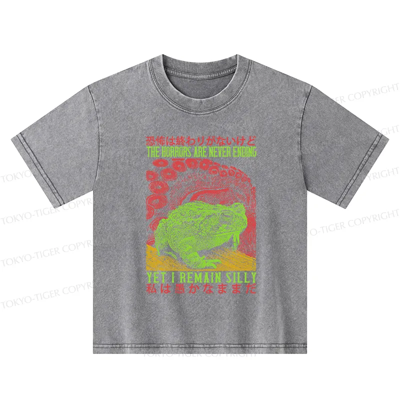 Tokyo-Tiger The Horrors Are Never Ending Japan Kids Washed T-Shirt