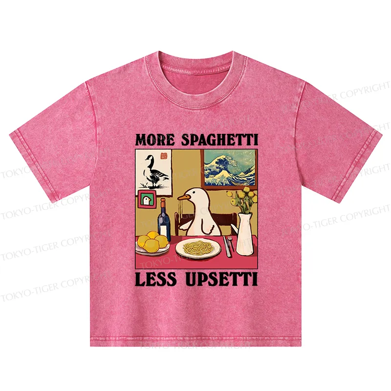 Tokyo-Tiger More Spaghetti Less Upsetti Goose Kids Washed T-Shirt