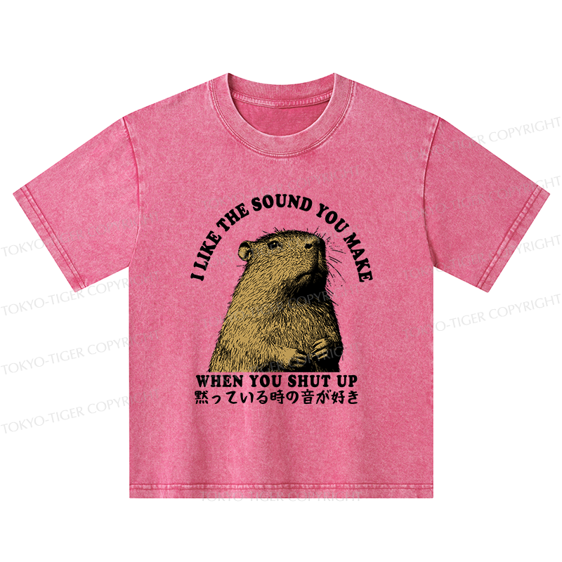 Tokyo-Tiger I Like The Sound Of Silence Kids Washed T-Shirt