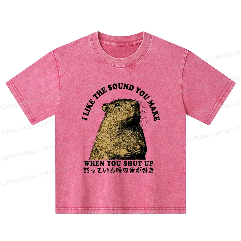 Tokyo-Tiger I Like The Sound Of Silence Kids Washed T-Shirt