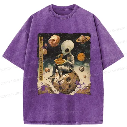 Tokyo-Tiger Ramen Delivery To An Alien Planet Washed T-Shirt