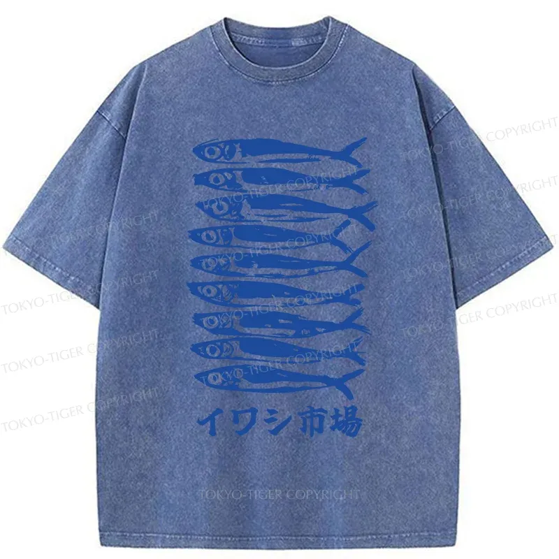Tokyo-Tiger Sardine Market Washed T-Shirt