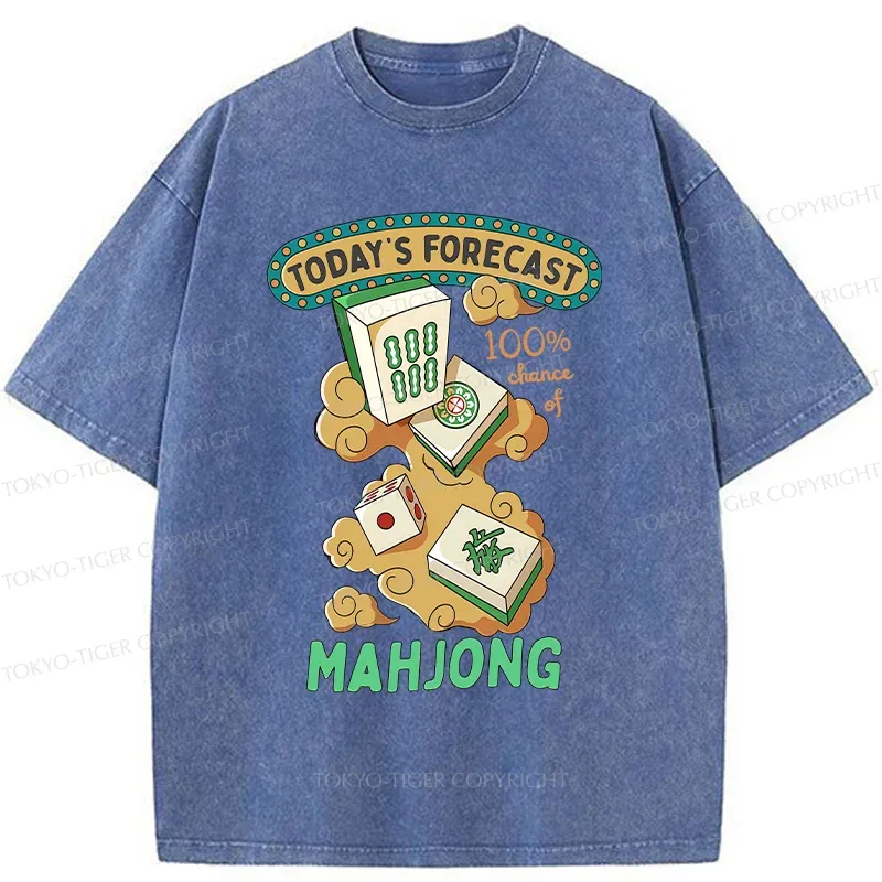 Tokyo-Tiger Fun Mahjong Washed T-Shirt