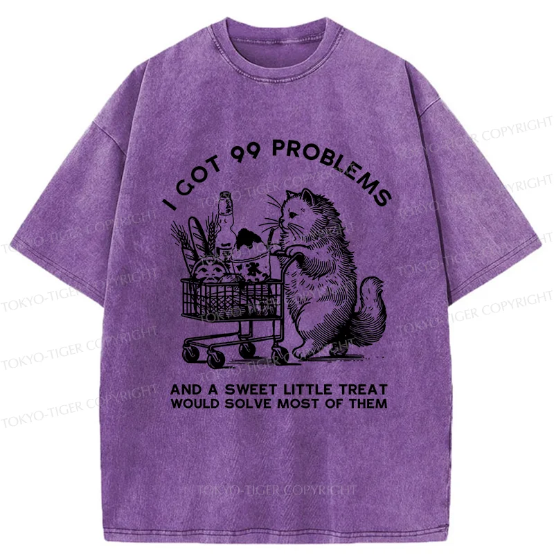 Tokyo-Tiger Cat In Need Of A Snack Washed T-Shirt