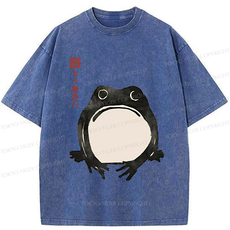 Tokyo-Tiger Retro Frog Japan Washed T-Shirt