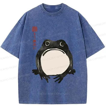Tokyo-Tiger Retro Frog Japan Washed T-Shirt