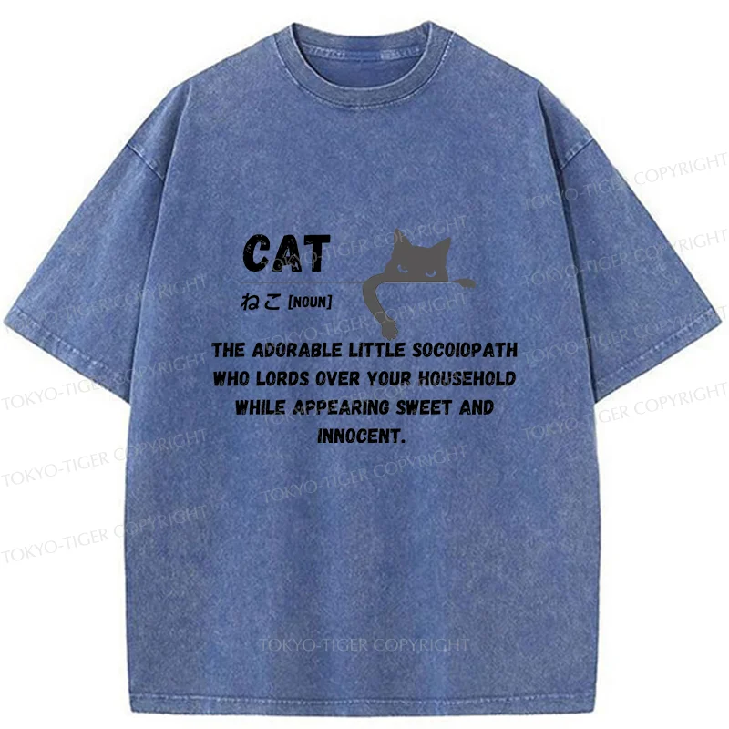 Tokyo-Tiger Definition Of Cat Washed T-Shirt