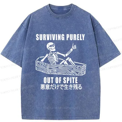 Tokyo-Tiger Survival Skeleton Washed T-Shirt
