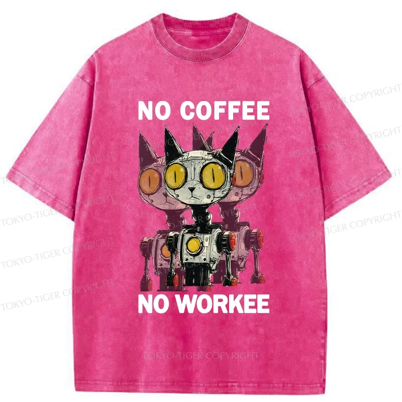 Tokyo-Tiger No Coffee No Workee Washed T-Shirt